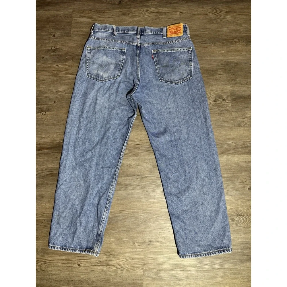 Levi's 550 Relaxed Fit Men's Jeans W38 L30 Light Wash Denim Pants Red Tab